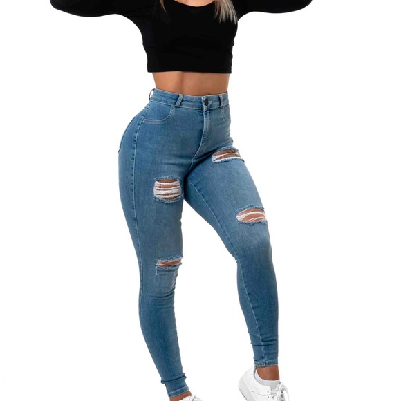 Fit Jeans Denim - Women's Blue Skinny Jeans